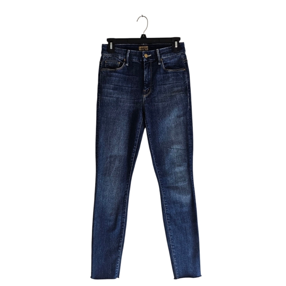 Mother High Waisted Looker Ankle Fray Blue Jeans 25 Preowned